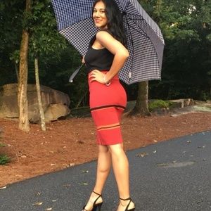 Red, Black, Orange Classy Dress